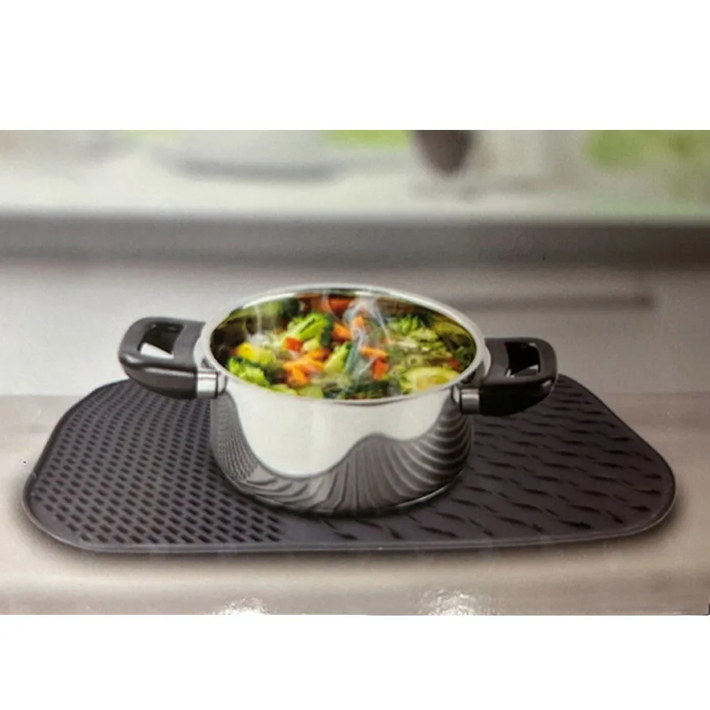 2 Silicone Dish Mat Trivet Non Slip Heat Resistant Pot Holder BPA Free 14"x11"