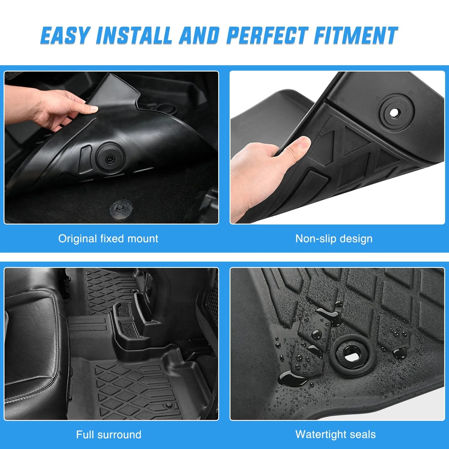 2018 -2025 Chevy Traverse 8 Seats 2nd Row Bench Seat TPE Floor Mats