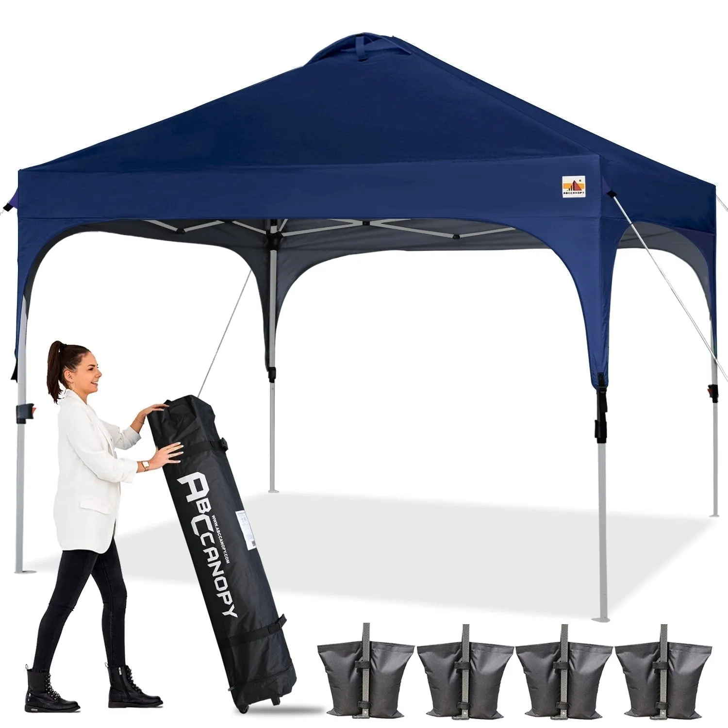 ABCCANOPY Compact Pop-up Instant Portable Canopy 10x10 for Camping, Beach