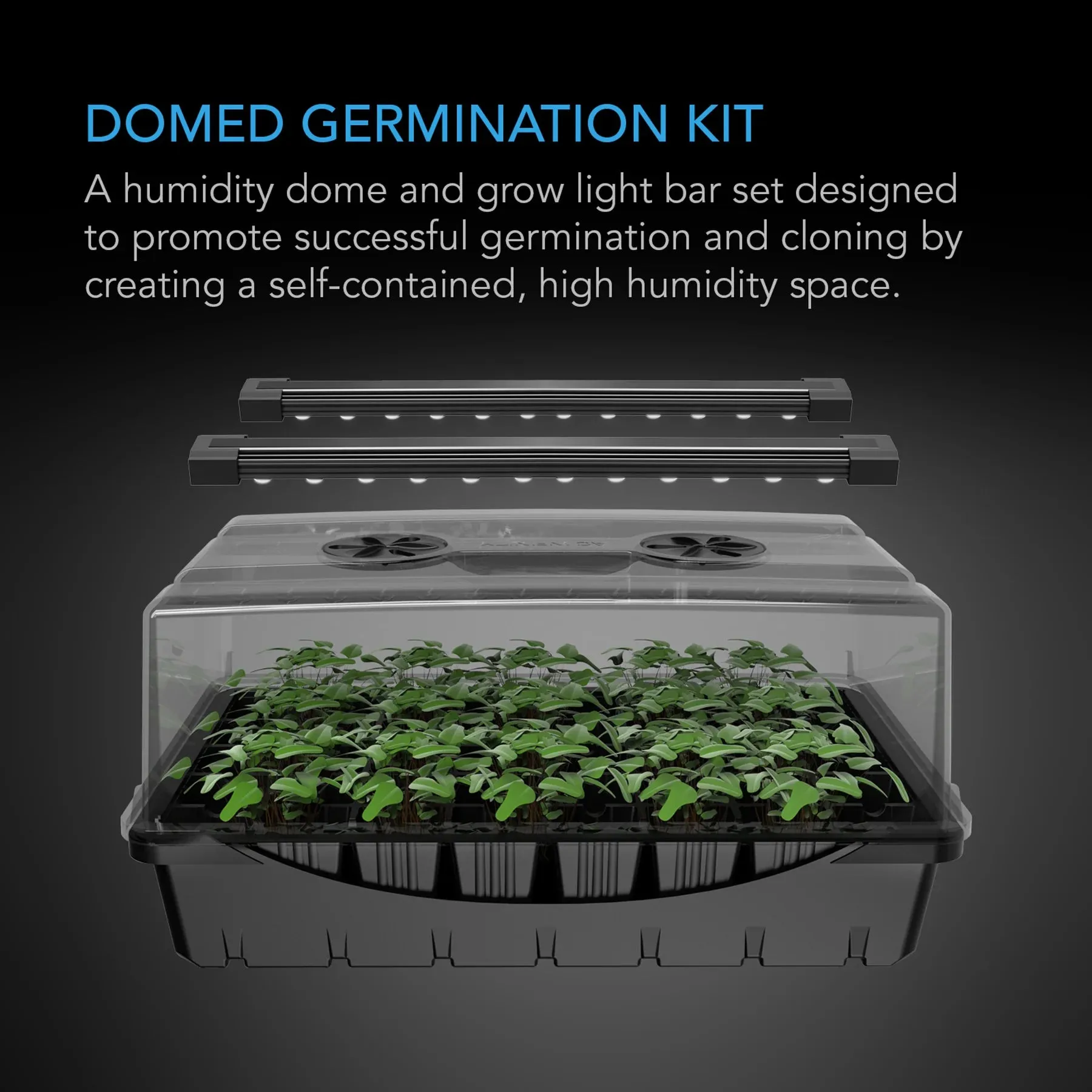 AC Infinity Humidity Dome With Extension and LED Grow Light Bars (AC-HDL5)