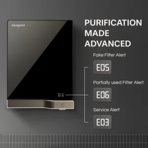 Aquaguard Slim Glass 9-Stage RO UV Water Purifier | Toughened Glass Body | Active Copper | Real-Time TDS Display | 3.6L Tank | Wall Mount