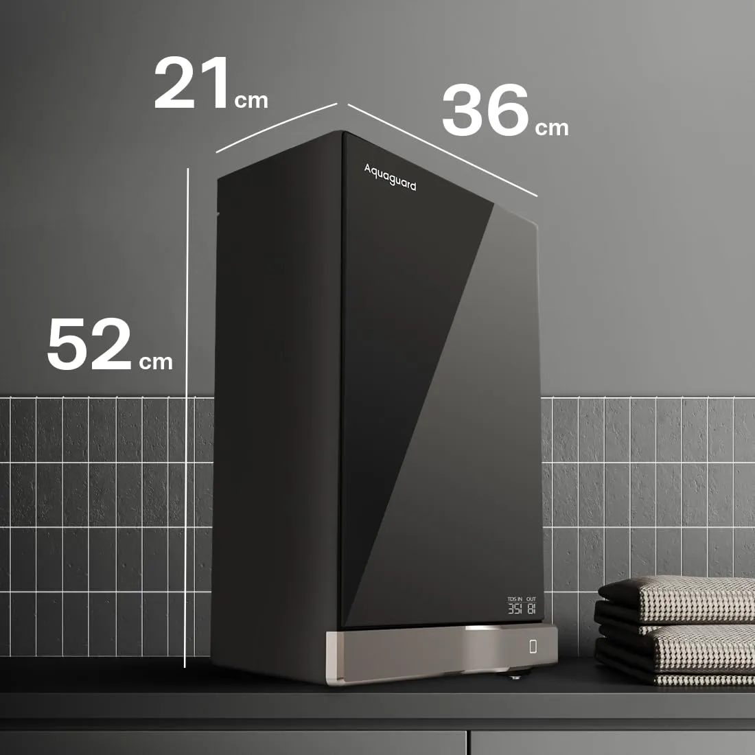 Aquaguard Slim Glass 9-Stage RO UV Water Purifier | Toughened Glass Body | Active Copper | Real-Time TDS Display | 3.6L Tank | Wall Mount