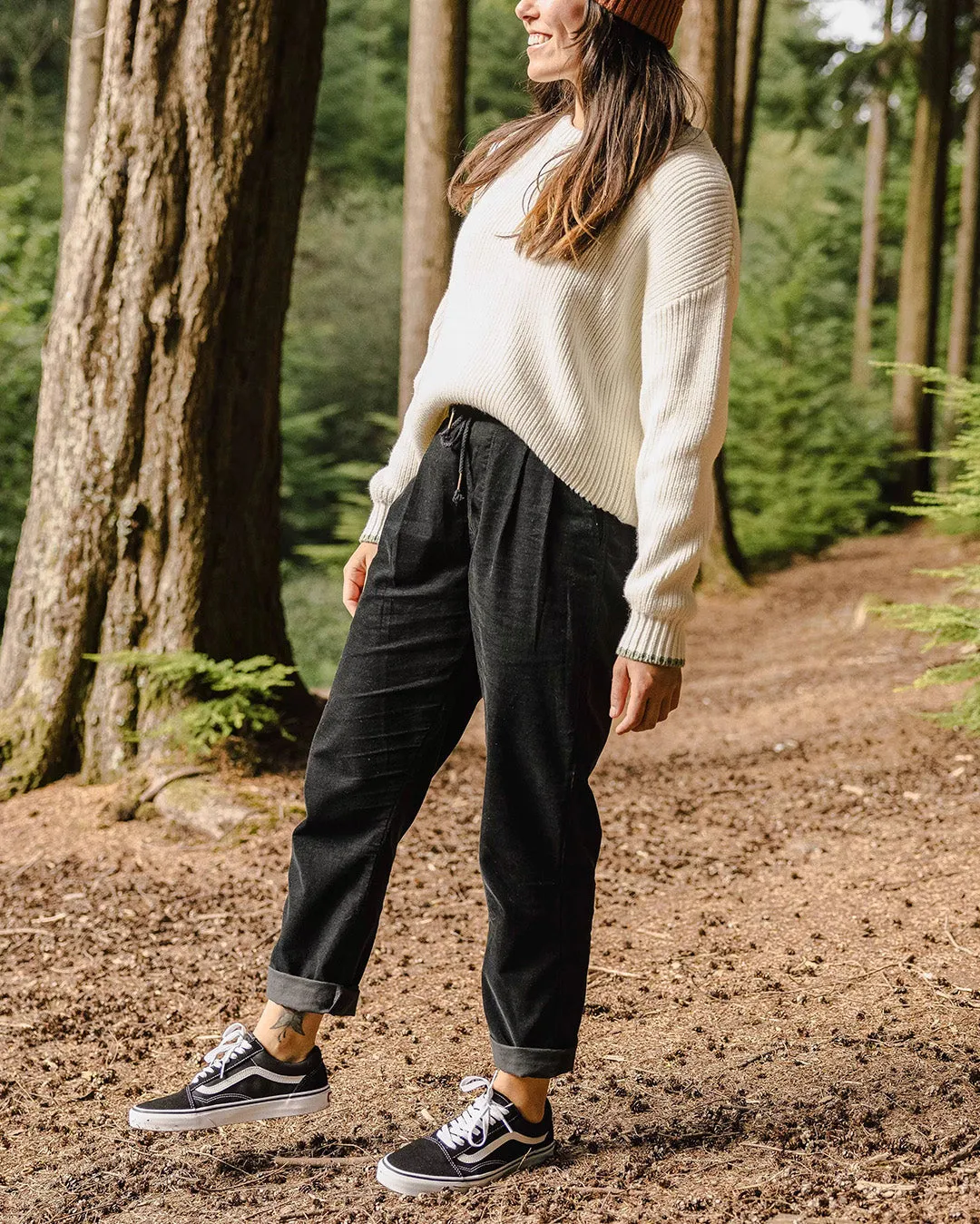 Compass Recycled Cord Trouser - Black