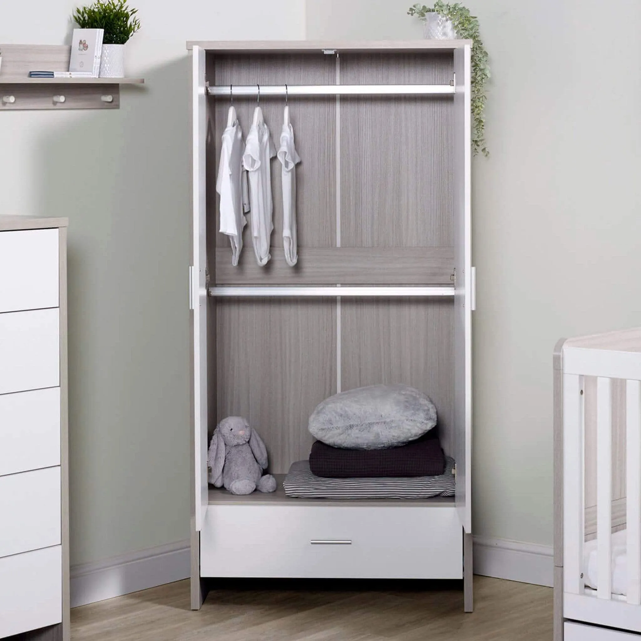 Ickle Bubba Pembrey 3 Piece Furniture Set and Under Drawer Ash Grey & White
