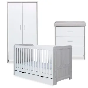 Ickle Bubba Pembrey 3 Piece Furniture Set and Under Drawer Ash Grey & White
