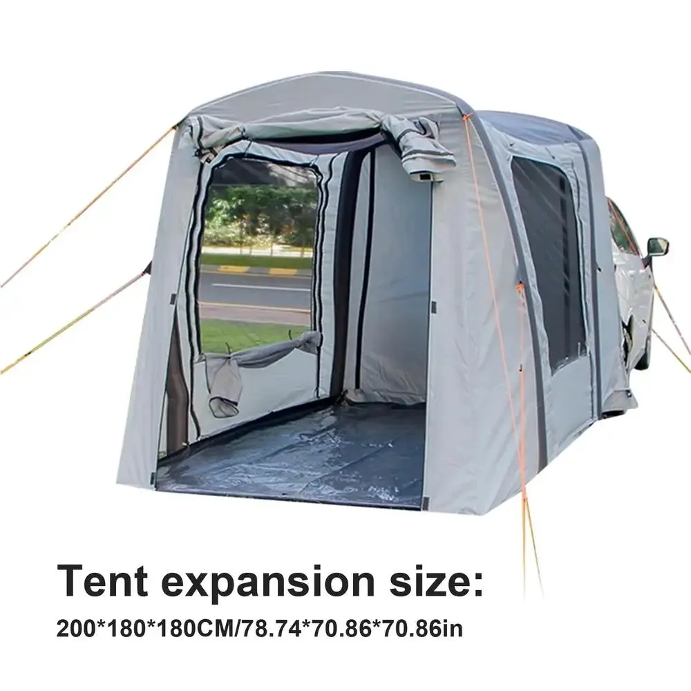 Inflatable Car Rear Tent Outdoor Camping Tunnel Yurt Family Self-driving Tourist BBQ 210D Oxford Waterproof Large Space SUV Tent