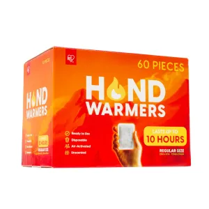 IRIS USA Hand Warmers  60 Individual Warmers, Long-Lasting Up To 10 Hours For Warm and Hot Hands, On The Go, TSA-Approved, Disposable, Bulk, Lasts 4 Years, For Hot Hands Handwarmers, Camping Skiing