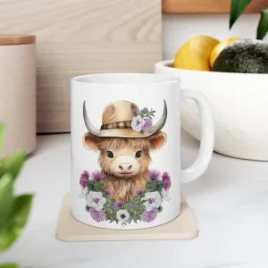Personalised/Non Personalised Highland Cow, Ceramic Mug 11oz, Highland Cow Mug Personalised/Non Personalised Highland Cow, Ceramic Mug 11oz, Highland Cow Mug