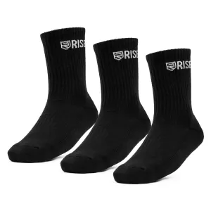 Rise Crew Socks  Black (3pk)
