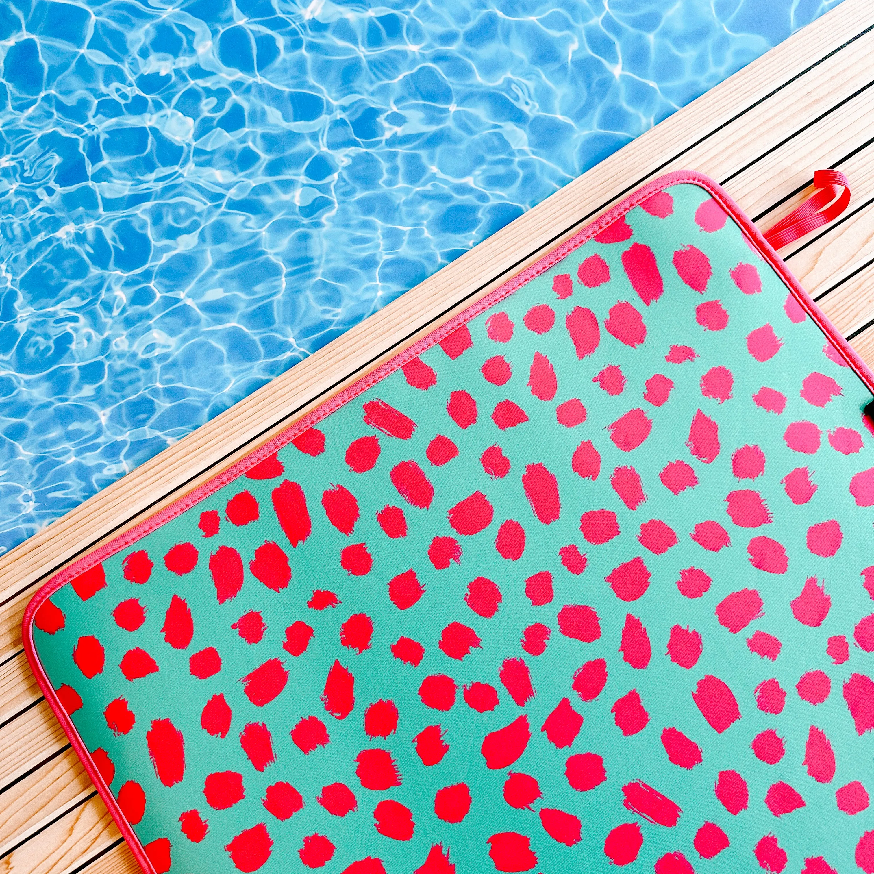 Teal Cheetah Poolside Seating Mat