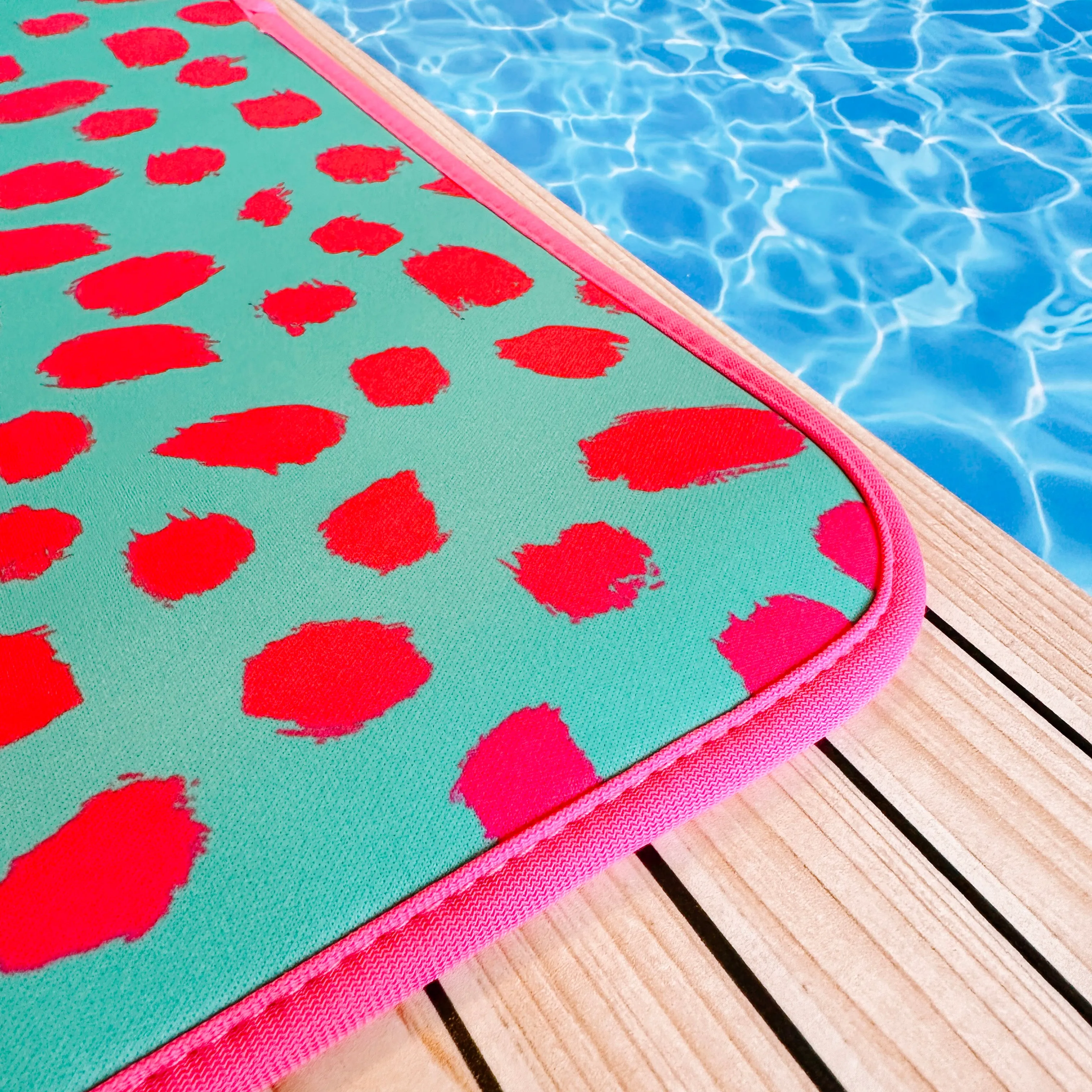 Teal Cheetah Poolside Seating Mat