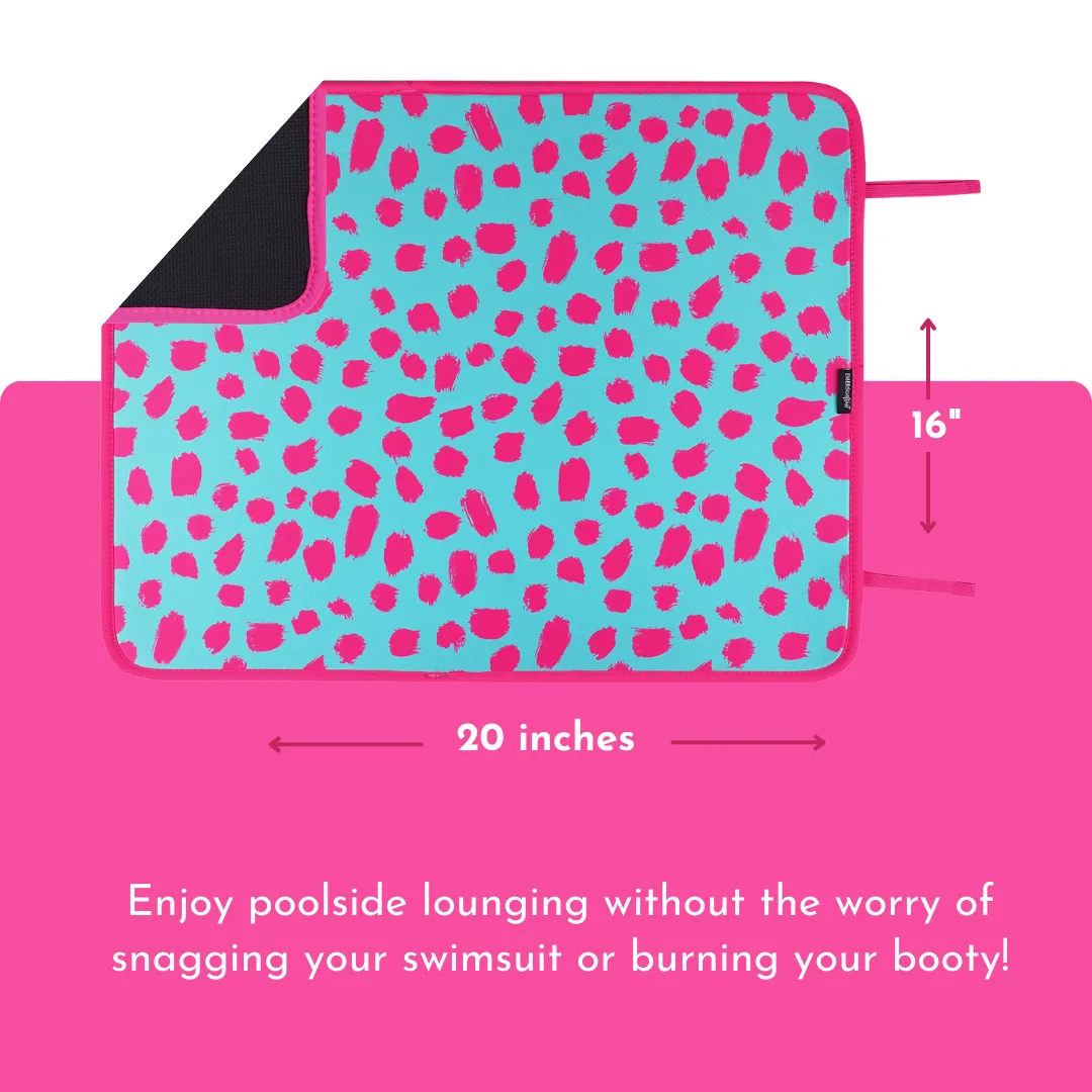 Teal Cheetah Poolside Seating Mat
