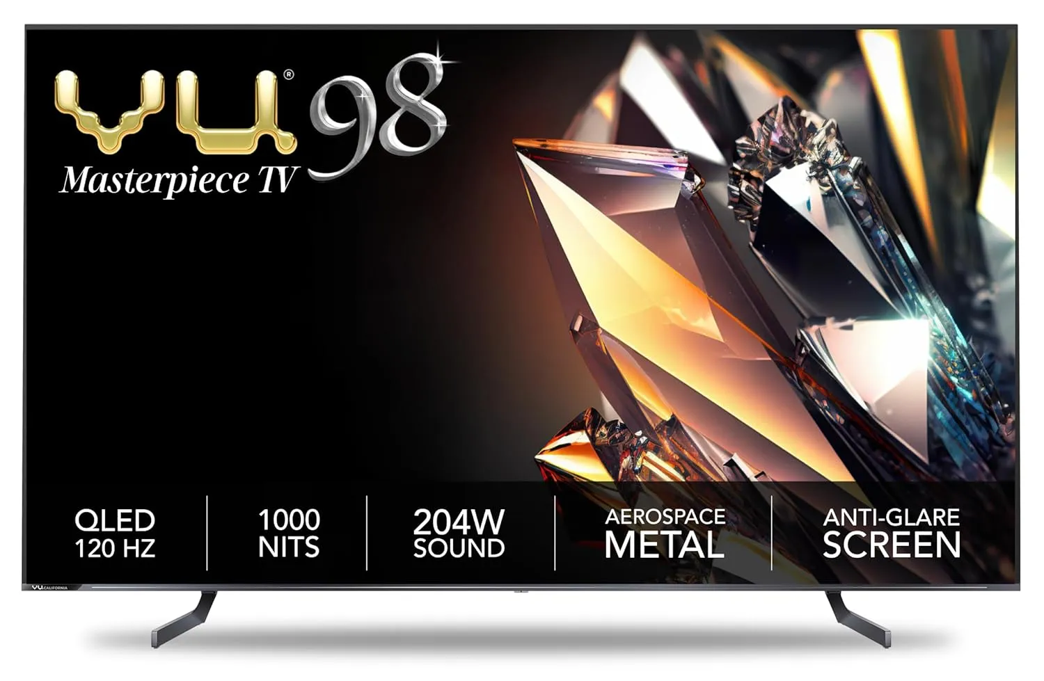 Vu 98QV 98 inches Masterpiece 3 Years Complete Warranty Series 4K Ultra HD Smart QLED TV  |(Jetplane Grey)